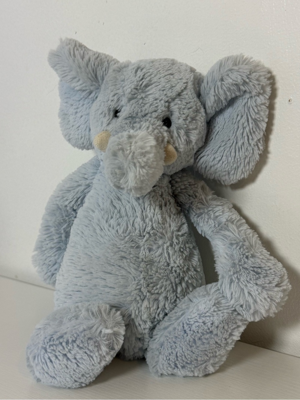Little Jellycat Baby Blue Chime Elephant Lovey Plush Stuffed Animal Soft